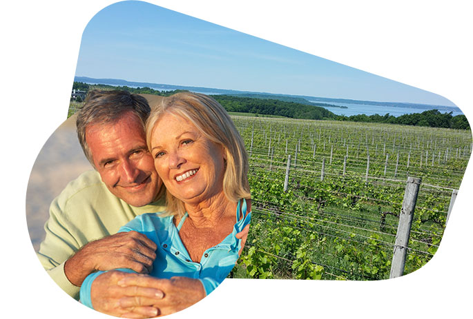 Left Imagemed older couple in Northern Michigan